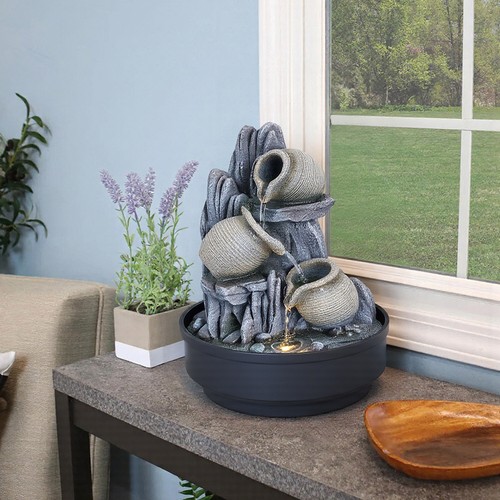 Indoor led stone water feature - water,