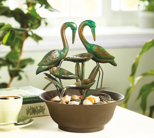 Indoor tabletop crane fountain - indoor,