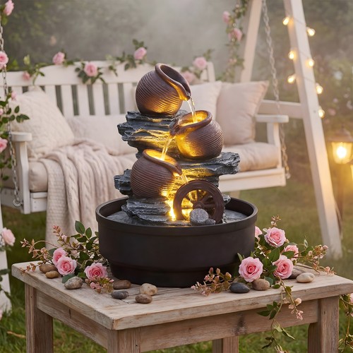 Tabletop water fountain with - fountain,